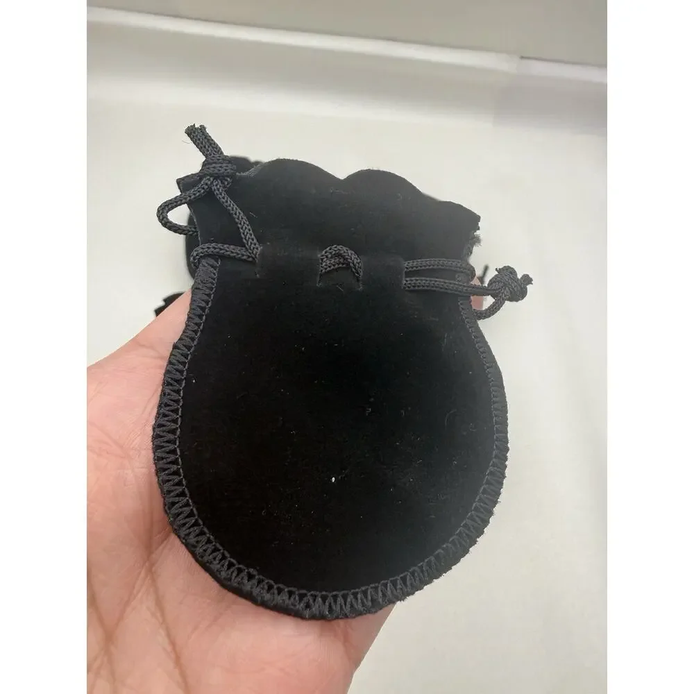 100 pcs Small Black Velvet Jewelry Gift Favors Party String Bag Pouch 2.5